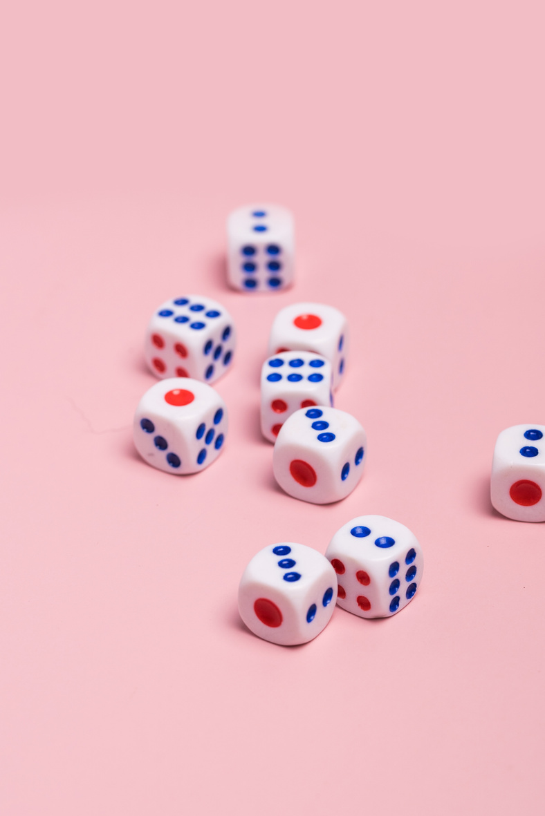 Dice on Pink Background